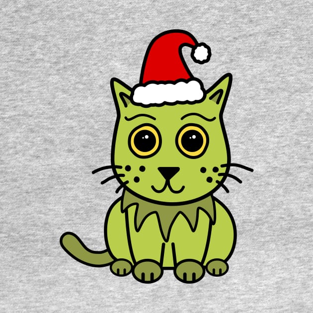 Grouchy Christmas Cat by bluevolcanoshop@gmail.com